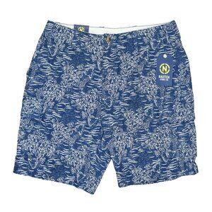 Nautica Jeans Co. 9.5" Inseam Relaxed Fit Koi Print Men's Cargo Shorts NWT Navy